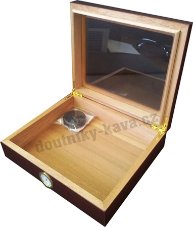 Humidor prosklený červeno-hnědý - 25D