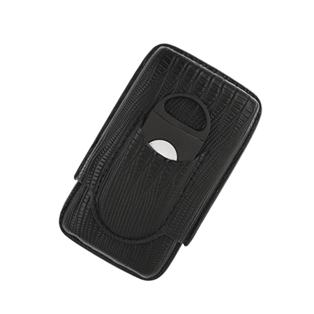 Pouzdro na 3 doutníky Etue - černé s ořezávačem
