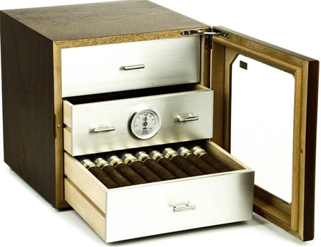Humidor Adorini Chianti Medium Walnuss/Alu