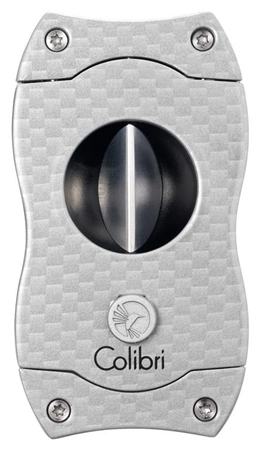 Ořezávač doutníků Colibri V-cut Carbon - Stříbrný
