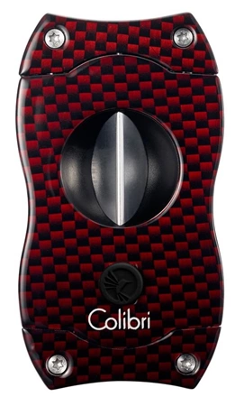 Ořezávač doutníků Colibri V-cut Carbon - Červený