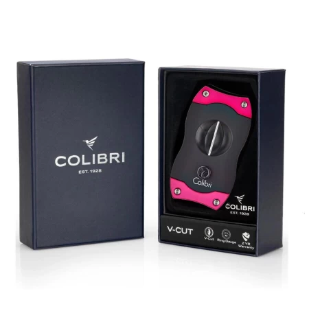 Ořezávač doutníků Colibri V-cut Černý/Růžový