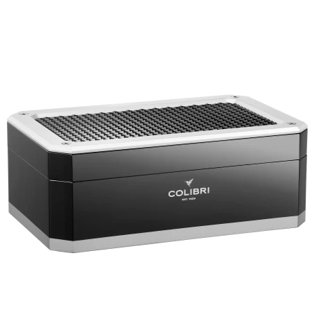 Humidor Colibri Rally - černý/stříbrný