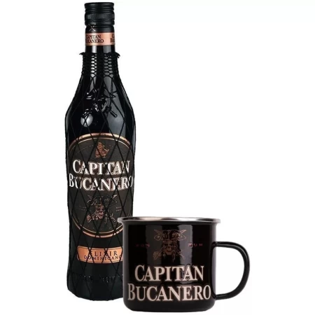 Capitan Bucanero Elixir 7Y 34% 0,7L + Plecháček