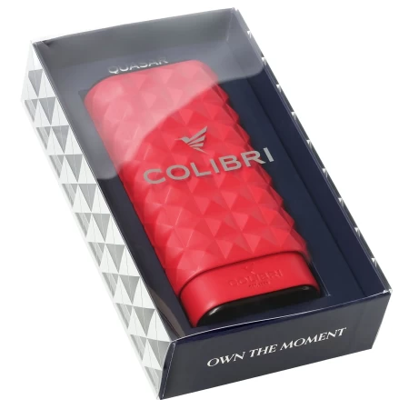 Pouzdro na 3 doutníky Colibri Quasar Triple - červené
