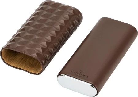 Pouzdro na 3 doutníky Colibri Quasar Triple - hnědé