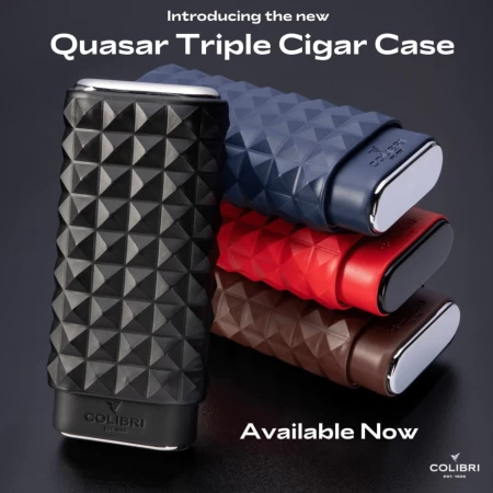 Pouzdro na 3 doutníky Colibri Quasar Triple - hnědé