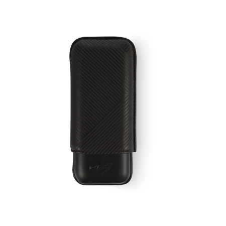 Pouzdro na 2 doutníky Davidoff R Leaf - černé