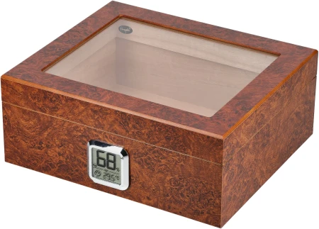 Humidor prosklený - 50D digitální vlhkoměr