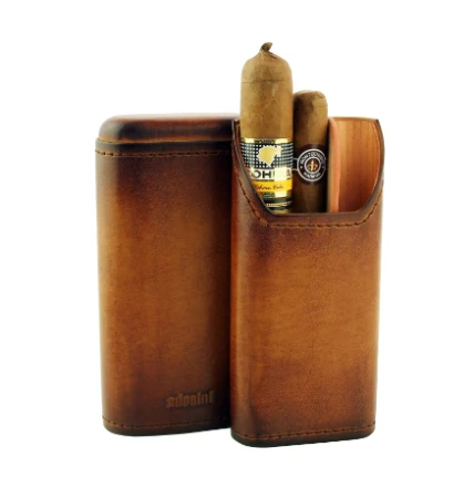 Pouzdro na doutníky Adorini - vintage hnědé